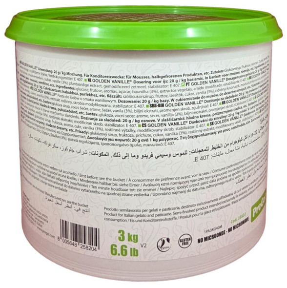 PreGel Golden Vanilla Flavoring Paste for Gelato, Ice Cream, and Pastry Use.