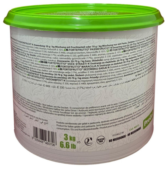 PreGel Passion Fruit Flavoring Paste for Gelato, Ice Cream, and Pastry Use.