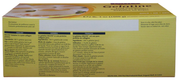 Gelita Gold Leaf Gelatin Powder for Baking, Pastry, and Confectionery Use.