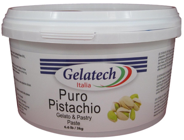 Gelatech Pistachio Puro Flavoring Paste for Gelato, Ice Cream, Sorbetto, and Pastry.