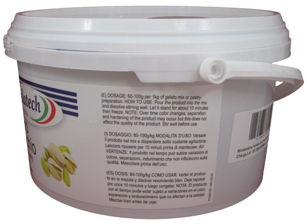 Gelatech Pistachio Puro Flavoring Paste for Gelato, Ice Cream, Sorbetto, and Pastry.