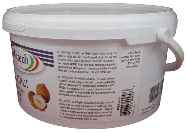 Gelatech Hazelnut Puro Flavoring Paste for Gelato, Ice Cream, Sorbetto, and Pastry.