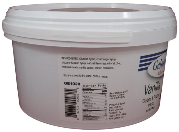 Gelatech Vanilla Flavoring Paste for Gelato, Ice Cream, Sorbetto, and Pastry.