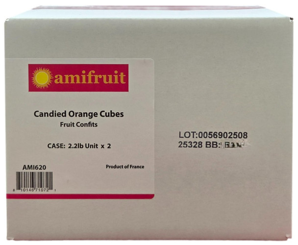 Amifruit Candied Orange Cubes for Chocolate and Pastry Use.