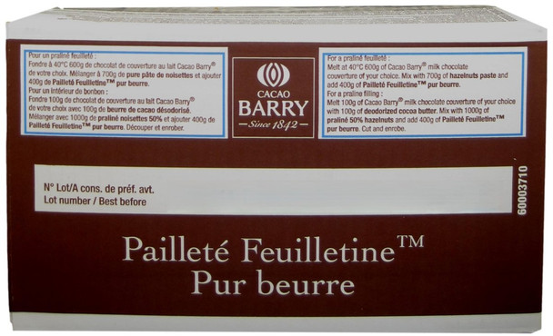 Cacao Barry Paillette Feuilletine for Baking, Pastry, and Chocolate Making.