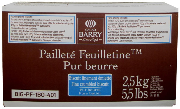 Cacao Barry Paillette Feuilletine for Baking, Pastry, and Chocolate Making.
