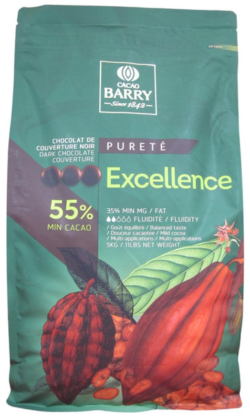 Cacao Barry Excellence Dark Chocolate Couverture.