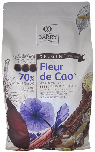 'Fleur de Cao' 70% Dark Chocolate Pistoles - 11 Lbs