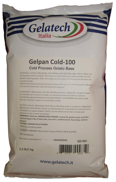 Gelatech Gelpan Cold 100 Gelato Base for both Gelato and Ice Cream Use.