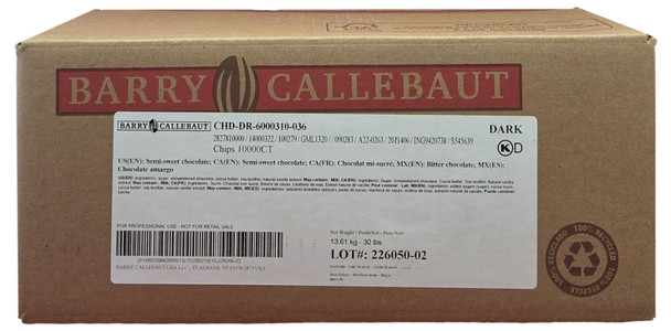 Callebaut Micro Semi-Sweet Chocolate Chips for Baking and Pastry Use.