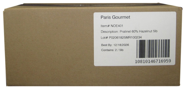 Cacao Noel Hazelnut Praline Paste 60% 10 Lbs.