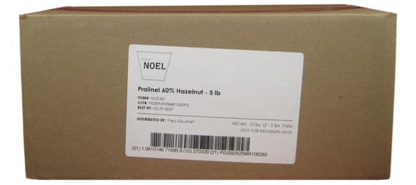 Cacao Noel 60% Hazelnut Praline Paste for Pastry, Baking, and Chocolate Making.
