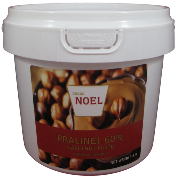 Cacao Noel 60% Hazelnut Praline Paste for Pastry, Baking, and Chocolate Making.