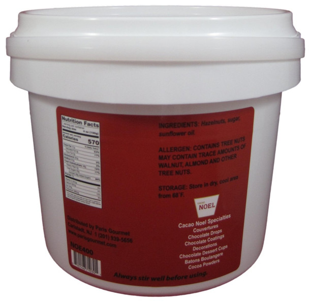 Cacao Noel 50% Hazelnut Praline Paste for Pastry, Baking, and Chocolate Making.