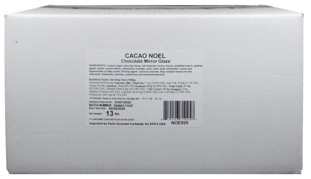 Cacao Noel Chocolate Mirror Glaze 13.2 Lbs.
