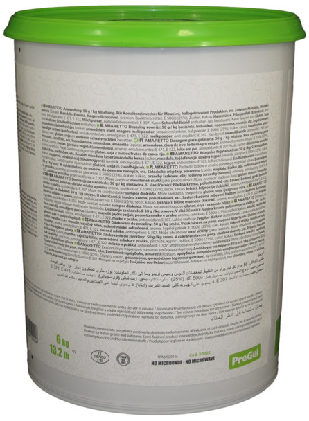 PreGel Amaretto Gelato Flavoring Paste Ingredients.