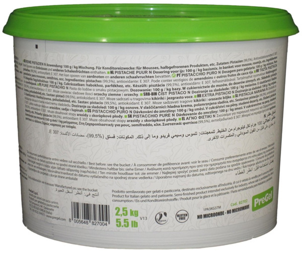 PreGel Pistachio Puro Flavoring Paste for Gelato, Ice Cream, and Pastry Use.