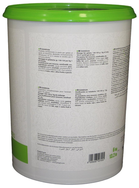 PreGel Gianduia Dark Chocolate Hazelnut Flavoring Paste for Gelato, Ice Cream, and Pastry Use.