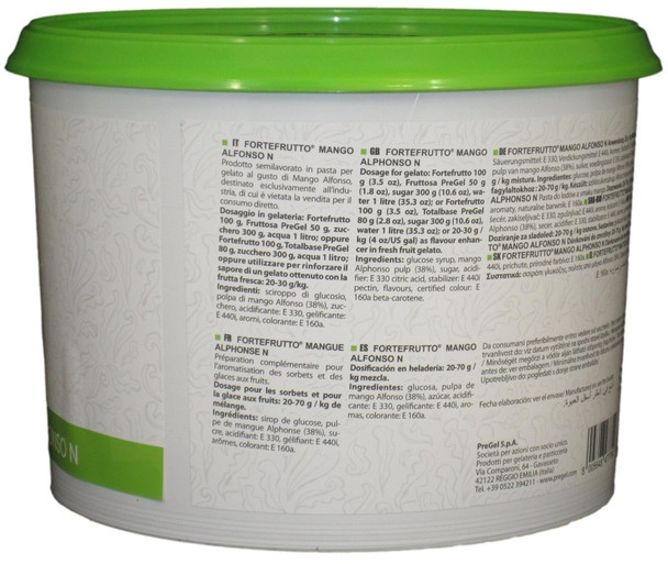 PreGel Alphonso Mango Flavoring Paste for Gelato, Ice Cream, and Pastry Use.