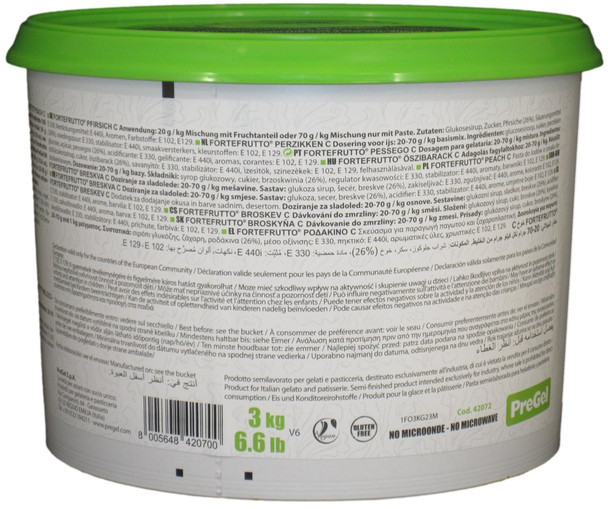 PreGel Peach Flavoring Paste for Gelato, Ice Cream, and Pastry Use.