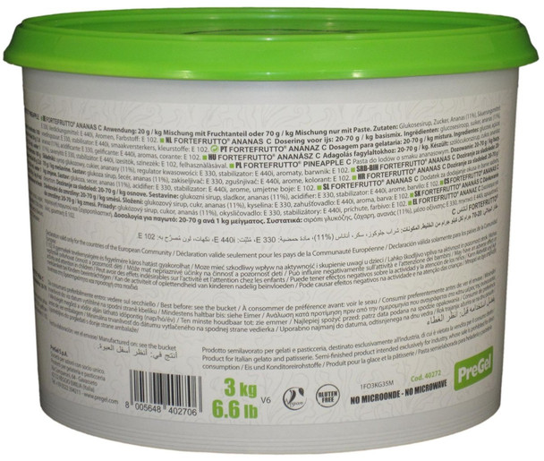 PreGel Pineapple Flavoring Paste for Gelato, Ice Cream, and Pastry Use.