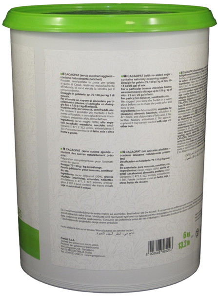 PreGel 'Cacaopat' Unsweetened Chocolate Gelato Flavoring Paste 13.2 Lbs