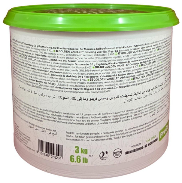 PreGel Golden Vanilla Flavoring Paste for Gelato, Ice Cream, and Pastry Use.