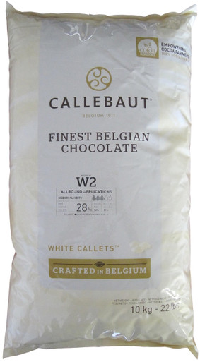 'W2' 28% White Chocolate Callets - 22 Lbs