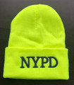 Yellow Knit cap with NYPD