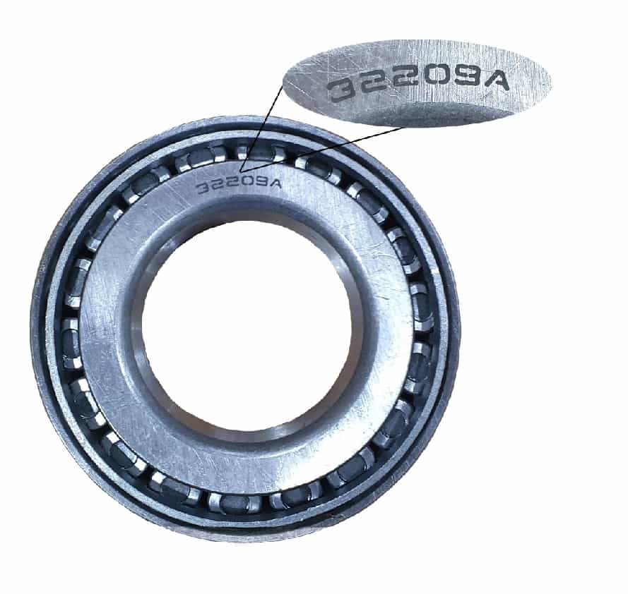 image of the bearing reference on the inner race of the bearing