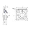 UCF210 - FYH Square Flanged Bearing Unit - 50mm Inside Diameter