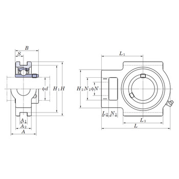 UCTX14 - FYH Cast Iron Take-Up Bearing Unit - 70mm Inside Diameter