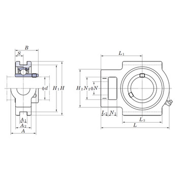 UCTX14E - FYH Cast Iron Take-Up Bearing Unit - 70mm Inside Diameter