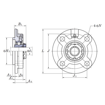 UKFCX07 - FYH Round Flanged Bearing Unit