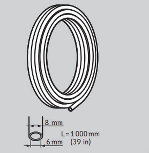 LAPT5000 - SKF 5000mm Flexible tube for Lubricator - 8x6mm