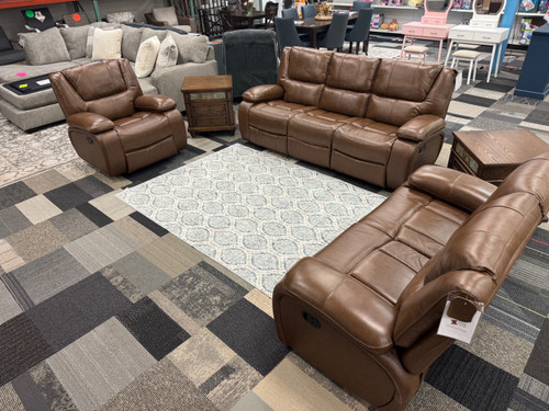 Ellicott 3 Piece Living Room Set - Top Grain Leather