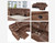 Rudger 3-Piece Manual Reclining Sectional, Chestnut