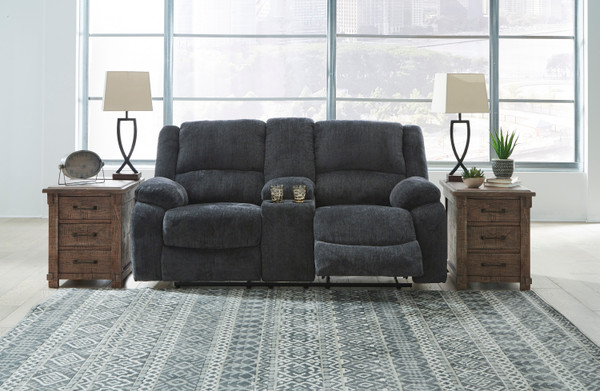 Draycoll DBL Rec Loveseat w/Console - Slate