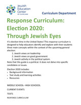 Election 2020: Through Jewish Eyes, A Response Curriculum