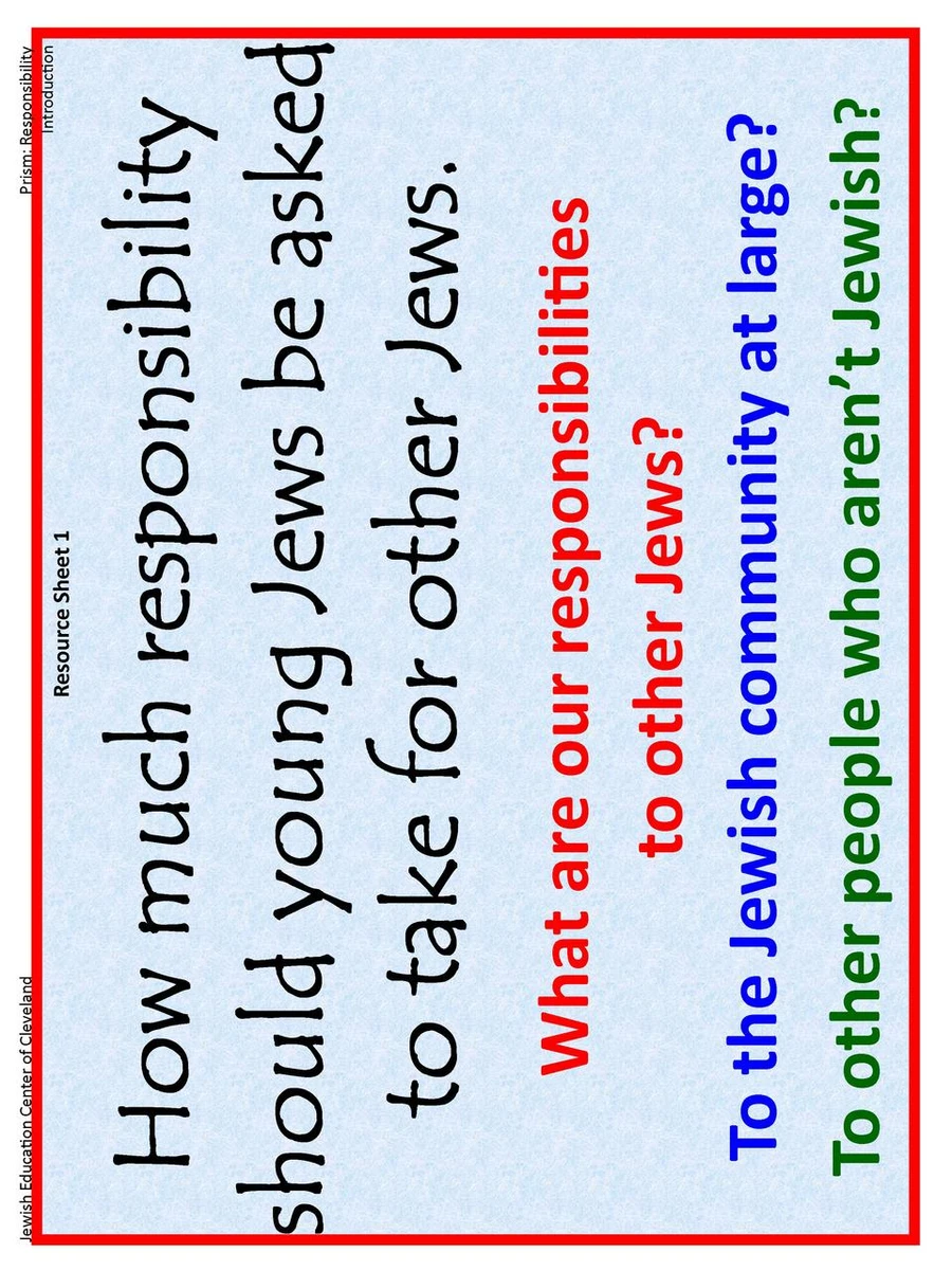 The Prism Project (Jewish Responsibility) Poster Set