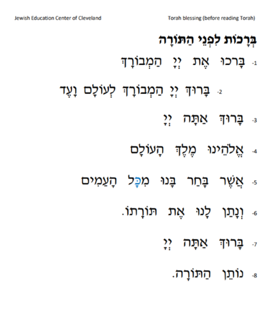 #OnwardHebrew - T'fillot Pages for Torah and Haftarah Blessings