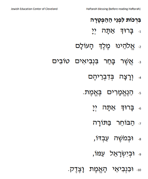 #OnwardHebrew - T'fillot Pages for Torah and Haftarah Blessings