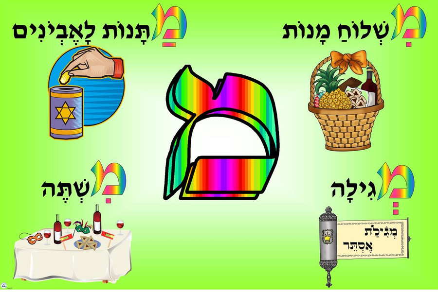 Four Mitzvot of Purim Poster