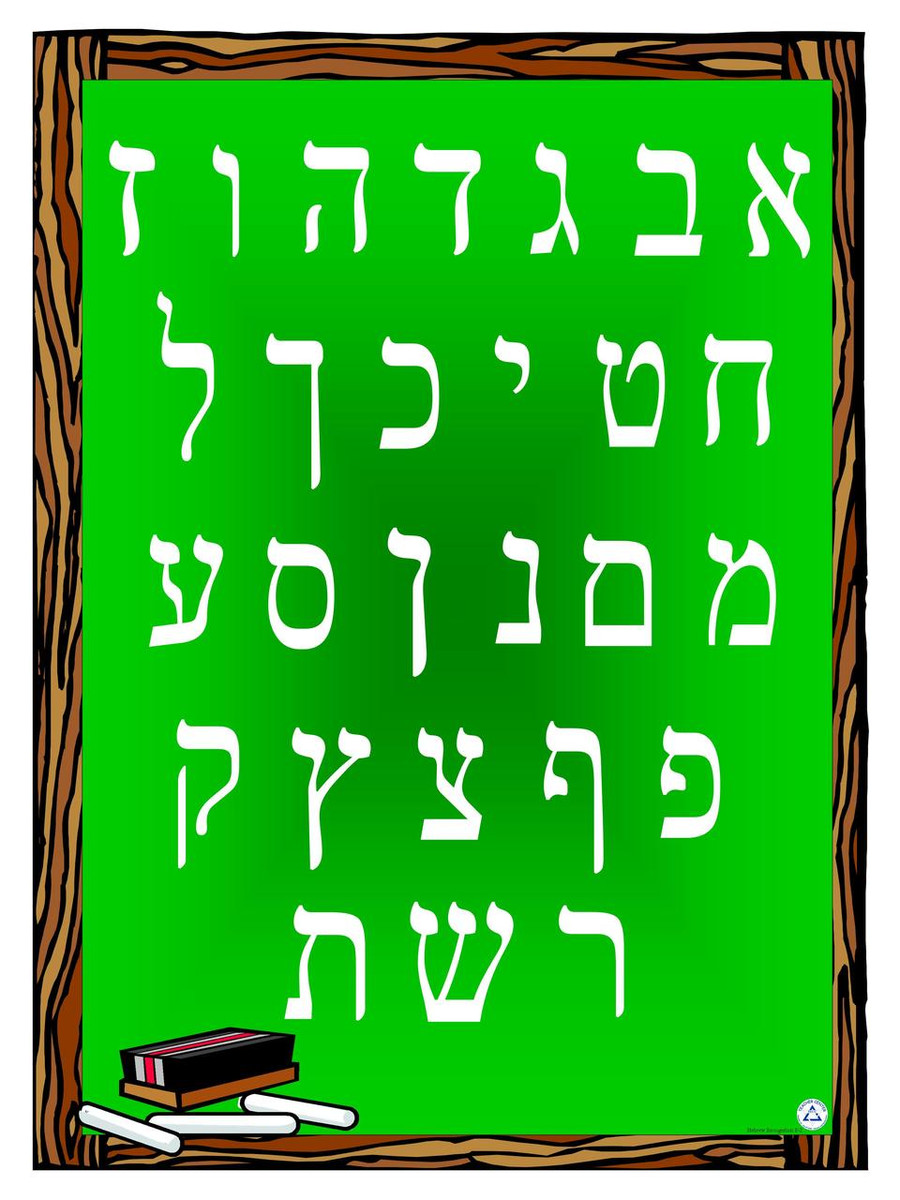 Alef Bet Chalkboard Poster