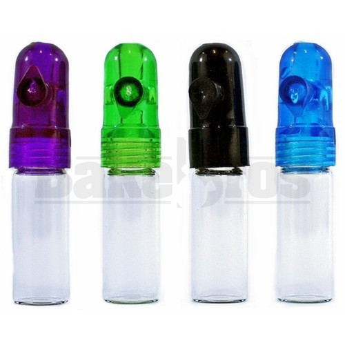 ACRYLIC AND GLASS SNUFF BULLET DOME TOP TALL ASSORTED COLORS Pack of 1