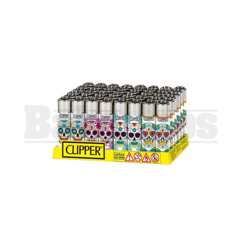 CLIPPER LIGHTER 3" MEXICAN SKULLS ASSORTED Pack of 48