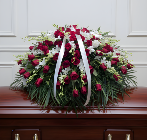 Rose and Orchid Casket Cover