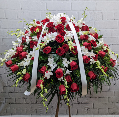 Rose and Orchid Casket Cover