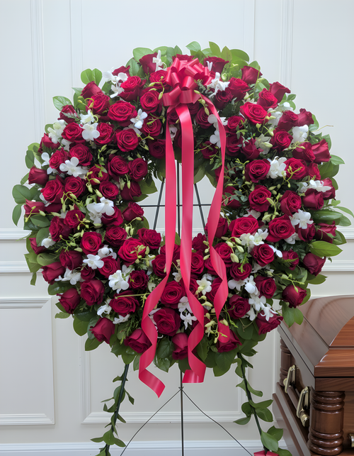 Rose and Orchid Wreath