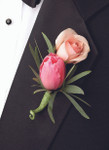 Pink Cascade Boutonniere